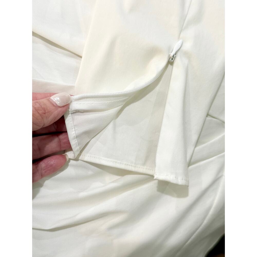 Lafayette 148 New York Ivory Fitted Asymmetrical Wrap Blouse Size 4 NWT 🤍 - Picture 6 of 10